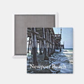 Plage de Newport - Magnet Carré de 2 pouces (Recto/Verso)