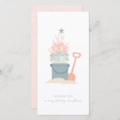 Plage de Noël de la côte Carte de vacances (Devant / Derrière)