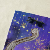 Plage de Noël Serviette Couple Gnomes chantant (En situation)