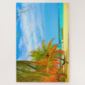 Plage de Palm Montego Bay Jamaïque. Puzzle (Vertical)