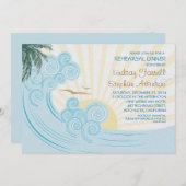 Plage de palmiers de mer invitations à dîner (Devant / Derrière)