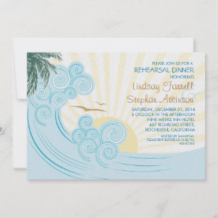 Plage de palmiers de mer invitations à dîner