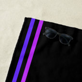 Plage de Reting Face Serviette de plage noire et b (En situation)