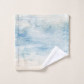 Plage de sable crème d'océan bleu (Gant de toilette)