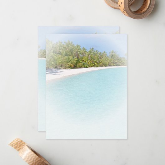 Plage de sable de mer Palms de mer Modèle blanc (Devant/Arrière en situation)