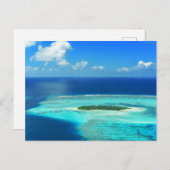 Plage de sable des Maldives carte postale île trop (Devant / Derrière)