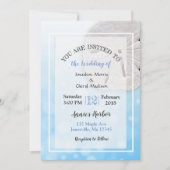 Plage de sable Dollar Thème Mariage Invitations (Devant)