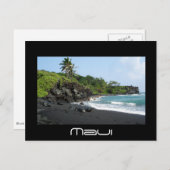 Plage de sable noir volcanique sur carte postale M (Devant / Derrière)