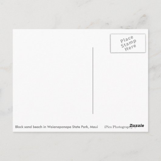Plage de sable noir volcanique sur carte postale M (Dos)