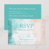 Plage de sable océan turquoise Mariage RSVP #2.2 (Devant / Derrière)