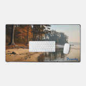 Plage de sable personnalisée avec Arbres Desk Mat (Clavier et souris)