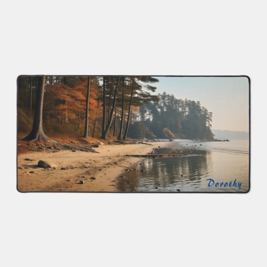 Plage de sable personnalisée avec Arbres Desk Mat (Recto)