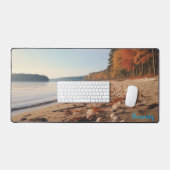 Plage de sable personnalisée avec Arbres Desk Mat (Clavier et souris)