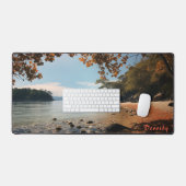 Plage de sable personnalisée avec Arbres Desk Mat (Clavier et souris)
