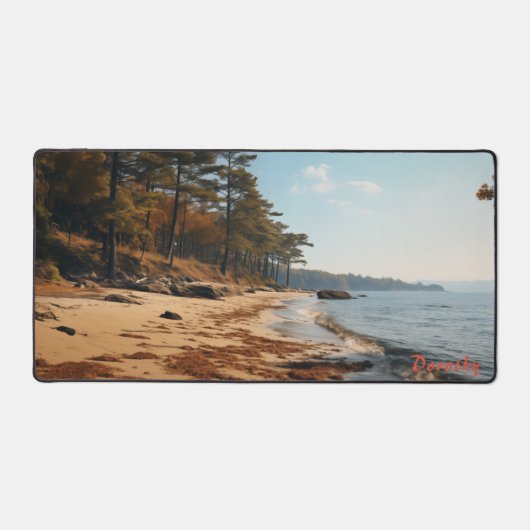 Plage de sable personnalisée avec Arbres Desk Mat (Recto)