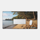 Plage de sable personnalisée avec Arbres Desk Mat (Clavier et souris)