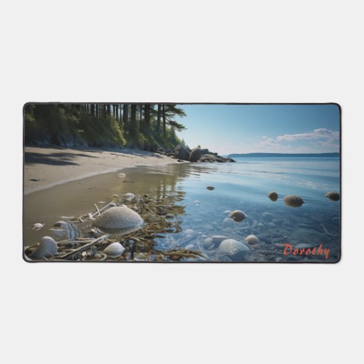 Plage de sable personnalisée avec Arbres Desk Mat (Recto)