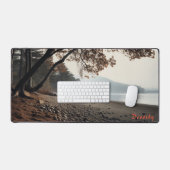 Plage de sable personnalisée avec Arbres Desk Mat (Clavier et souris)