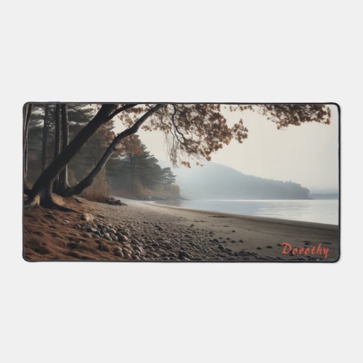 Plage de sable personnalisée avec Arbres Desk Mat (Recto)