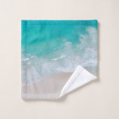plage de sable tropical océan vagues ensoleillées (Gant de toilette)