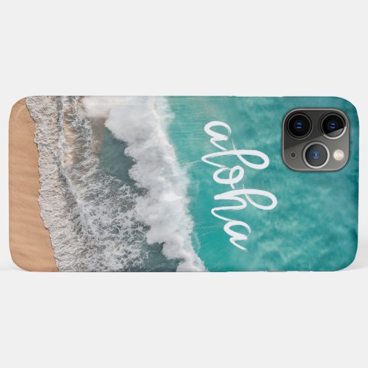 Plage de sable tropicale Aloha avec Coque de mer T (Dos (Horizontal))
