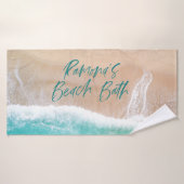 Plage de sable tropicale océan soleil des vagues m (Serviette de bain)