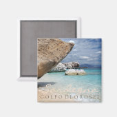 Plage de Sardaigne avec gros rochers aimant texte (Recto/Verso)