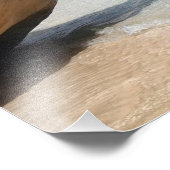 Plage de Sardaigne avec gros rochers imprimé photo (Coin)