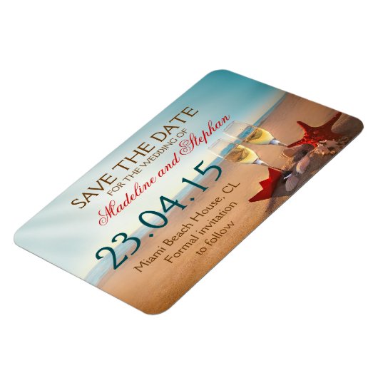 plage de soleil Magnet Réservez la date (Côté Gauche)