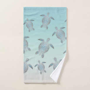 Plage de Tortues Argent Style côte Turquoise