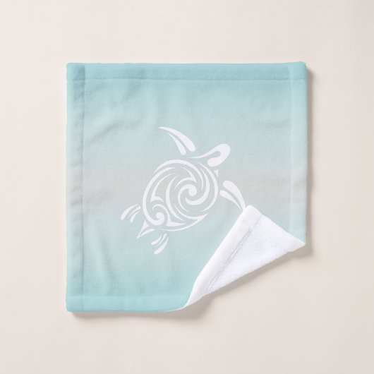 Plage des tortues blanches à thème (Gant de toilette)