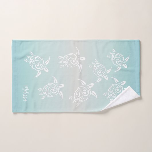 Plage des tortues blanches à thème (Serviette à main)