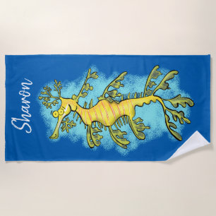 Plage Dessin de dragon de mer feuilleté serviette de pla