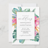Plage Destination Mariage Invitations Tropical (Devant)