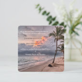 Plage Destination Mariage personnalisé Invitation (Debout devant)