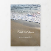 Plage Destination Mariage Tri-fold Invitation (Page de couverture)