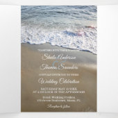 Plage Destination Mariage Tri-fold Invitation (Intérieur au milieu)