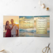 Plage Destination Mariage Tri-fold Invitation (Intérieur)