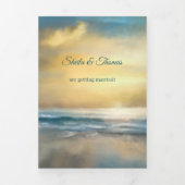 Plage Destination Mariage Tri-fold Invitation (Page de couverture)