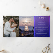 Plage Destination Mariage Tri-fold Invitation (Intérieur)