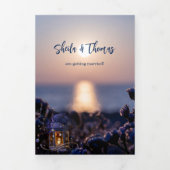 Plage Destination Mariage Tri-fold Invitation (Page de couverture)