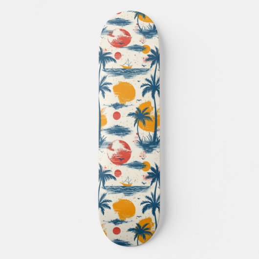 Plage d'été cool Palm Skateboard conçu (Recto)