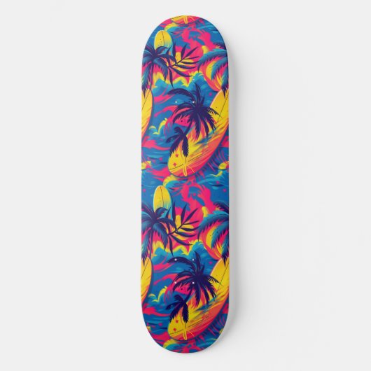 Plage d'été cool Palm Skateboard conçu (Recto)