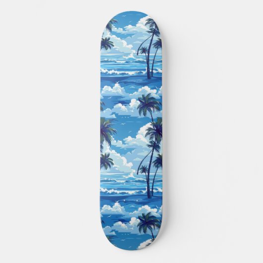 Plage d'été cool Palm Skateboard conçu (Recto)