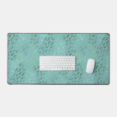 Plage d'été en verre de mer bleu & vert (Clavier et souris)