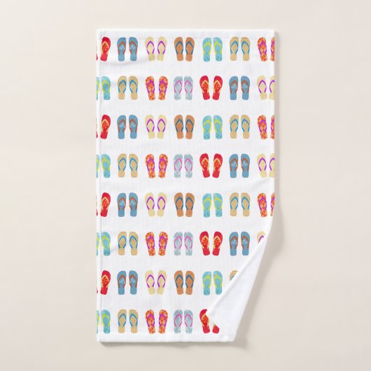 Plage d'été Sandales à thème Motif Flip Flops (Serviette à main)