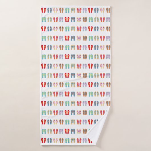 Plage d'été Sandales à thème Motif Flip Flops (Serviette de bain)