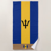 Plage Drapeau de la Barbade & monogrammed / serviette de (Devant)