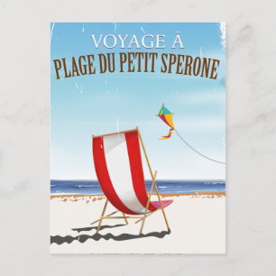 Plage du Petit Sperone, Franse wijnposter Briefkaart