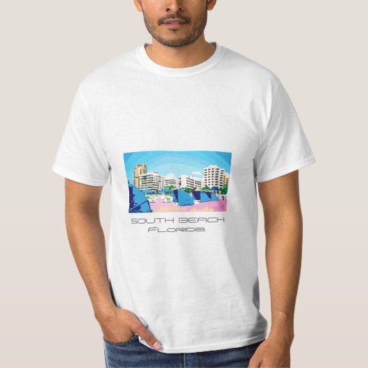 PLAGE DU SUD fraîche, T-shirt de MIAMI, la FLORIDE (Devant)